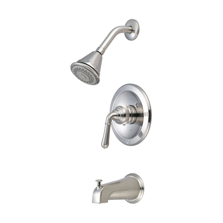 OLYMPIA FAUCETS Single Handle Tub/Shower Trim Set, Wallmount, Brushed Nickel T-2350-BN